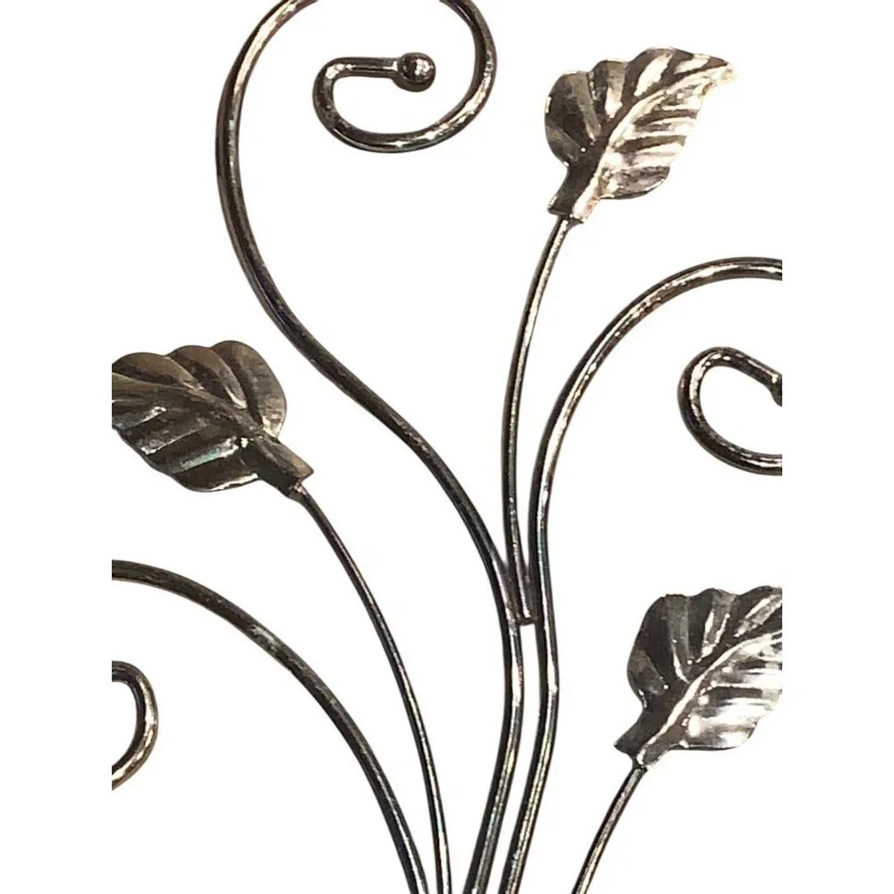 Vintage Set Of 2 Beautiful Gold Sconces Candle Holders With Leaves Wall‎ Hanging